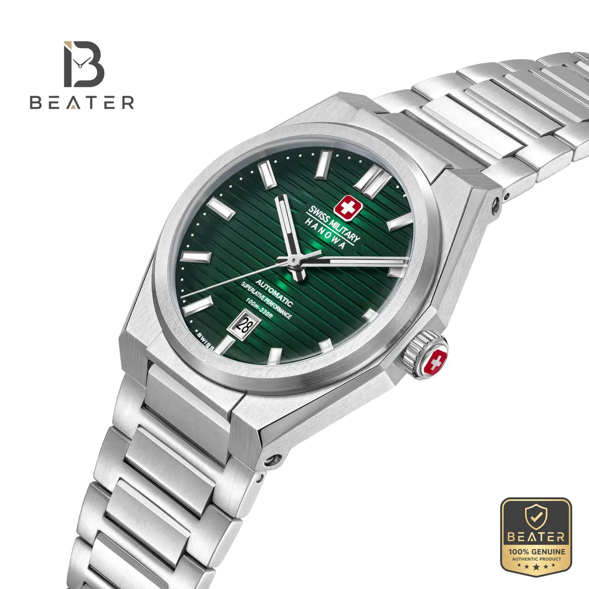 Swiss Military Hanowa SMWGL0006902 Men's Green Stainless Steel Bracelet Watch - View 2 - Beater
