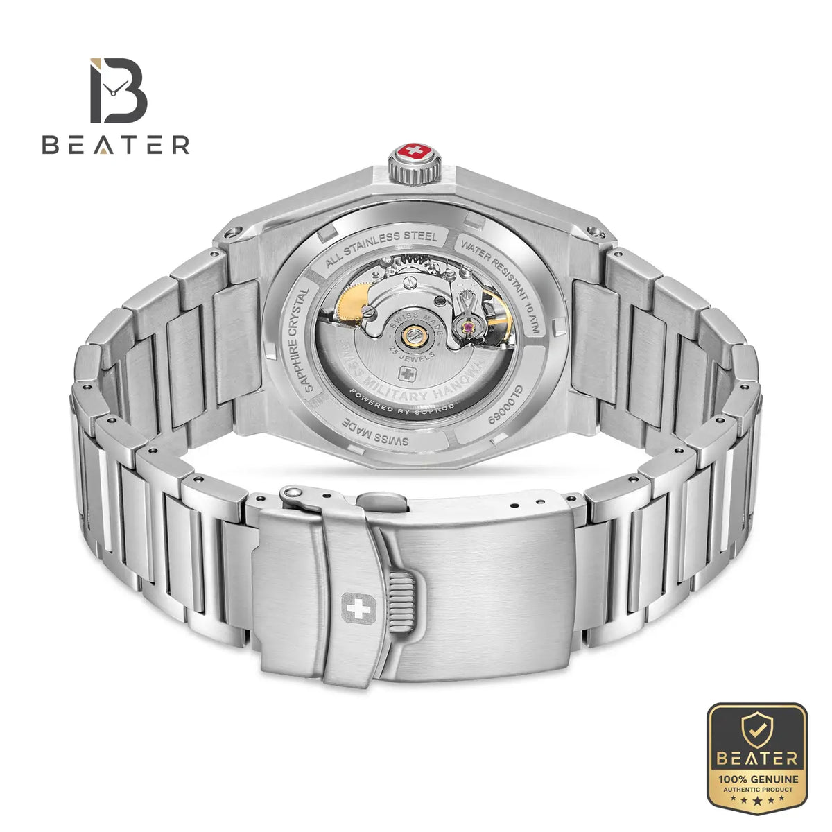 Swiss Military Hanowa SMWGL0006903 Men's Cool Grey Stainless Steel Bracelet Watch - View 3 - Beater