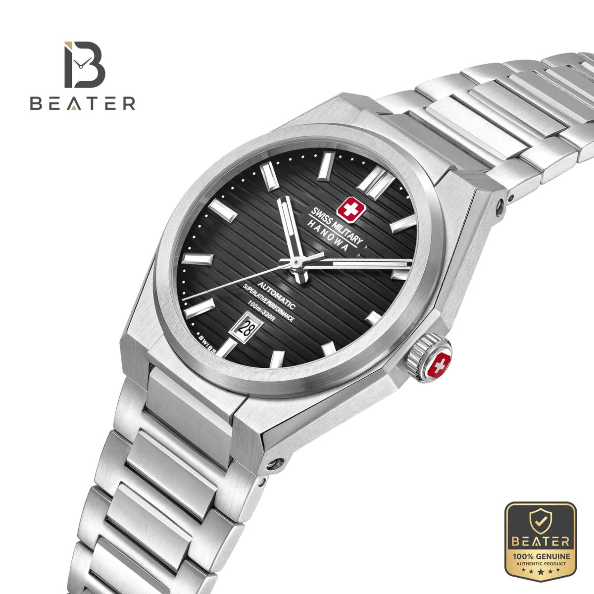 Swiss Military Hanowa SMWGL0006903 Men's Cool Grey Stainless Steel Bracelet Watch - View 4 - Beater
