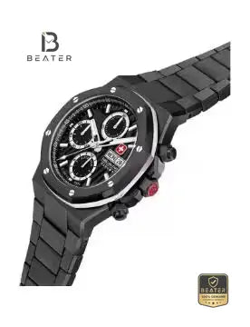 Swiss Military Hanowa SMWGL0007030 Men's Black/Silver Damascus Stainless Steel Bracelet Watch - View 3 - Beater